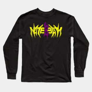 Nate Beaty Death Metal Logo Yellow and Purple Long Sleeve T-Shirt